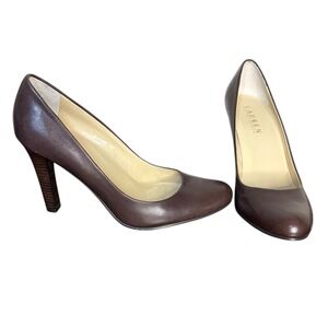 Lauren Ralph Lauren Brown Zabrina Pumps Excellent Leather Stiletto Womens‎ 7B